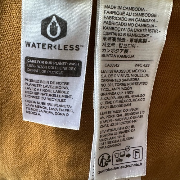 LEVI STRAUSS & CO Vintage Tan Denim Jacket Standard Size Medium Button Down - Picture 6 of 12